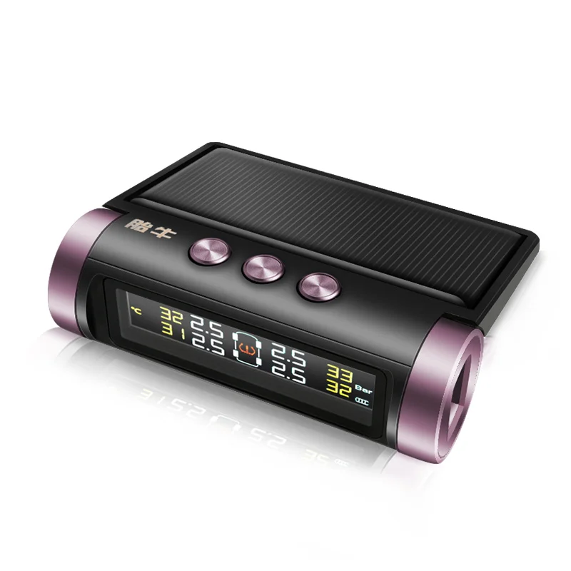 USB или солнечная зарядка автомобиля TPMS система контроля давления в шинах ЖК-сигнализация Инструмент