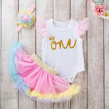 

Summer baby girl dress ice cream party girl ballet tutu dress toddler kids clothes baby 1 year old birthday costume baby clothes