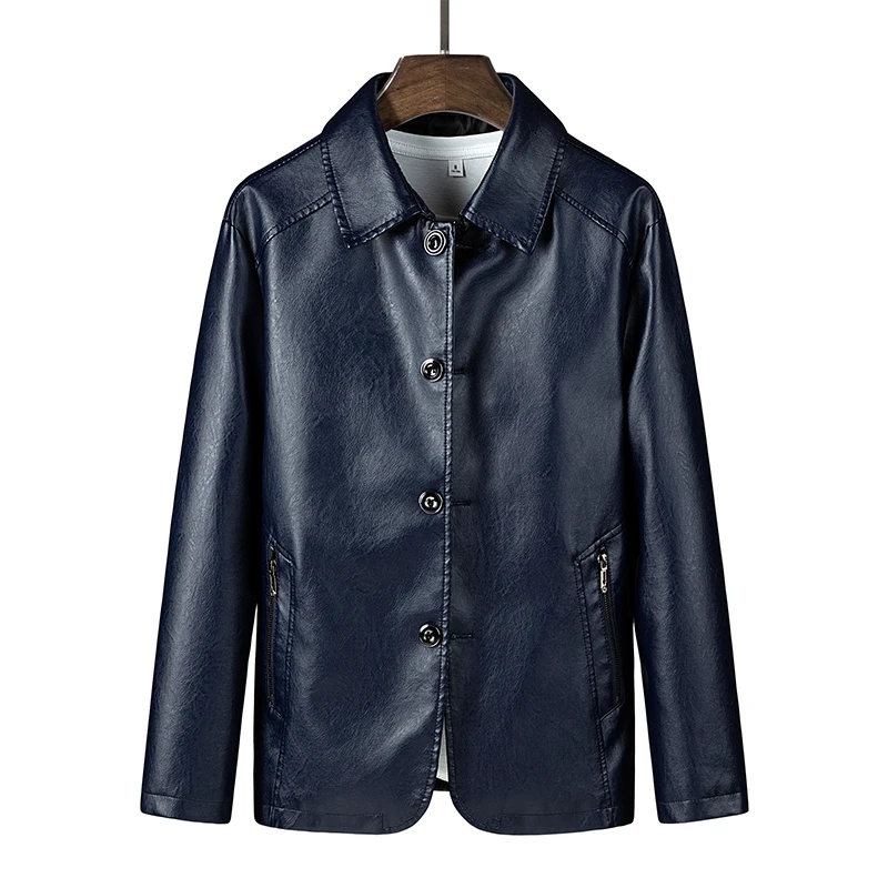 Куртка из искусственной кожи мужские однотонные повседневные куртки | Мужская