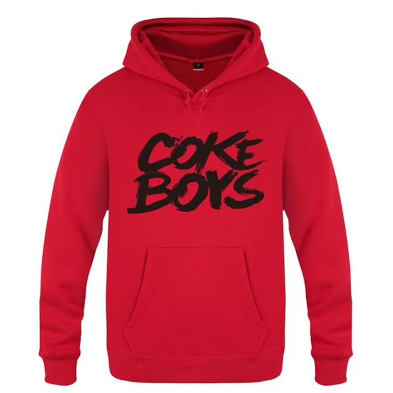 red hoodie 7 Мужская толстовка с капюшоном в стиле рок, хип-хоп, с надписью «Coke» для мальчиков, мужские толстовки с капюшоном, Зимние флисовые толстовки с длинными рукавами, пуловер для катания на коньках, Moleton Masculino - Цвет: red hoodie 7