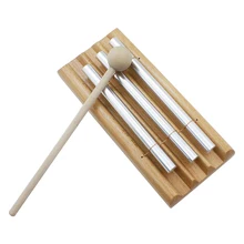 Трехцветный медитационный колокольчик деревянная перкуссия инструмент с молотком детские развивающие игрушки для детей рождественские подарки