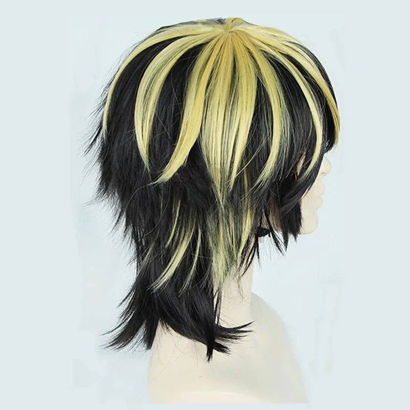 naruto cosplay New Anime Tokyo Revengers Hanemiya Kazutora Cosplay Wig Black Golden Tokyo Manji Gang Captain Fiber Hair Wigs + Wig Cap Women's Costumes