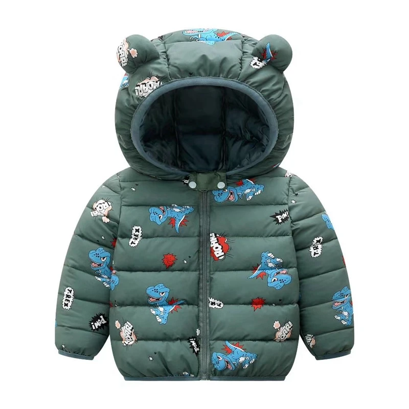 COOTELILI Cute Dinosaur Winter Parkas Kids Jackets For Baby Girls Boys Clothes Thick Cotton Children's Coat Baby Outerwear  (3)