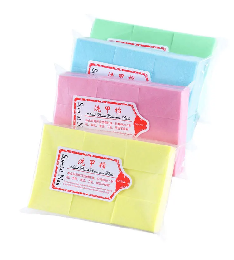 

4 Packs Colourful Nail Wipe Nail Polish Remover Paper Cotton cloth Perfect For Nail Art Cleansing nail removal wraps