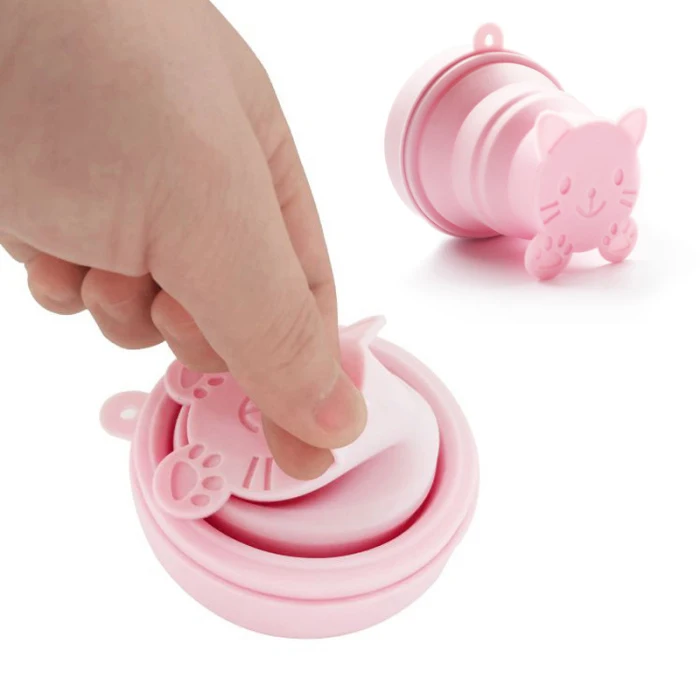 Cute Pet Silicone Folding Cup Portable Retractable Outdoor Travel Wash Cup VJ-Drop