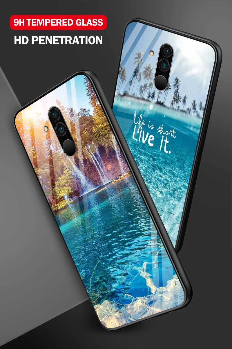 Роскошный чехол для телефона huawei Enjoy 9s Mate20 Lite Pro Nova 2 3i 4 P Smart+ P20 P30 чехол из закаленного стекла Honor Play Fashion Shell