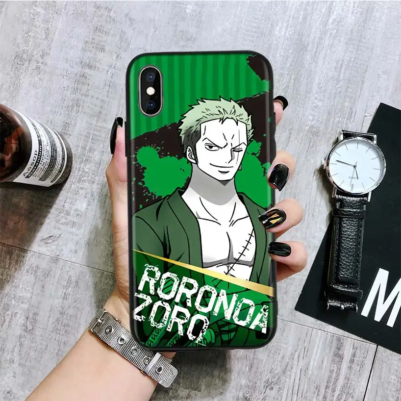 One Piece Character Cartoon Black Back Cover Phone Case For Apple IPhone 11 Pro XS MAX 5