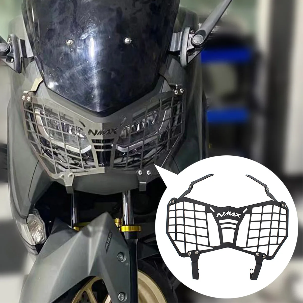 

SEMSPEED N MAX 2021 Headlight Head Light Protection Cover For NMAX 125 N-MAX 155 2021 Protection Motor Grille Guard Cover Newest