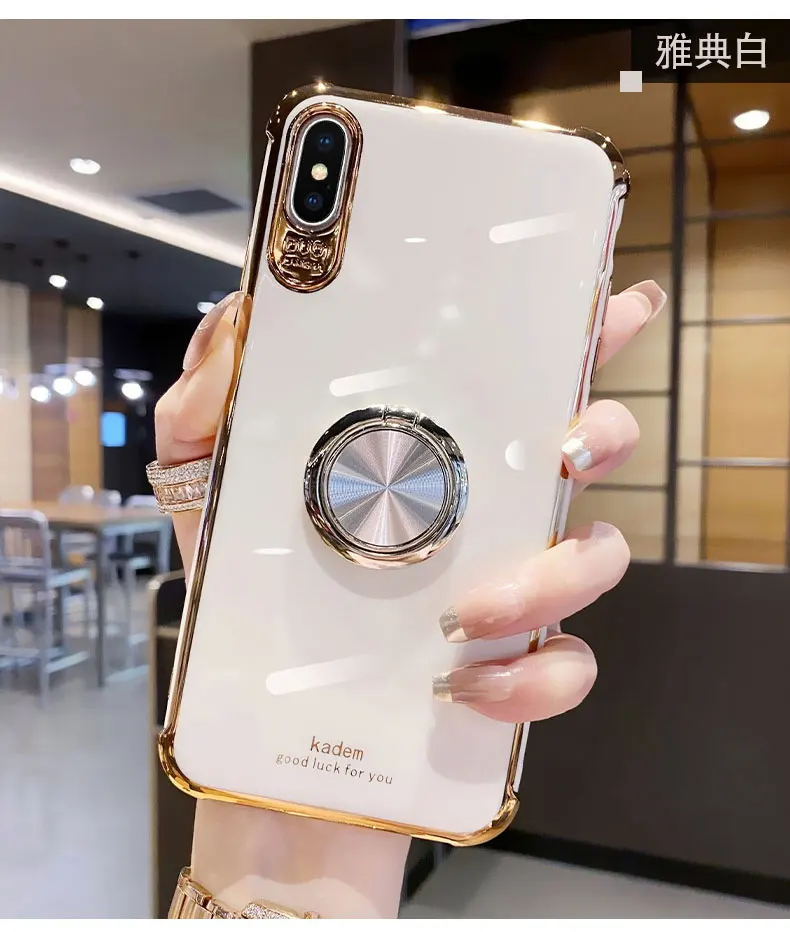 fashion Ring buckle bracket function Phone Cover Case For Iphone X 11 12 13 pro Xs Max Xr 10 8 7 Plus Luxury Soft Coque Fundas iphone 13 pro max case clear