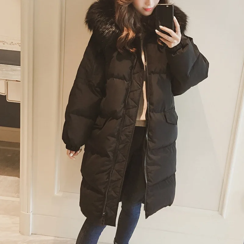 Bat sleeve Black RICININA, Женская куртка, повседневное пальто с мехом, теплое, на молнии, одноцветное, длинное, Женское пальто, элегантные куртки, зимняя женская парка с капюшоном - Цвет: Bat sleeve Black