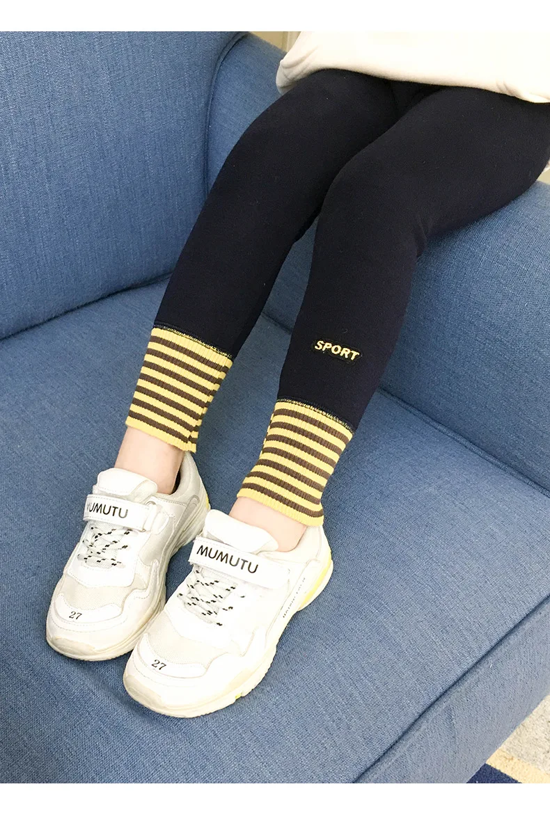 autumn winter girls leggings kids children trousers striped fashion age 10 12