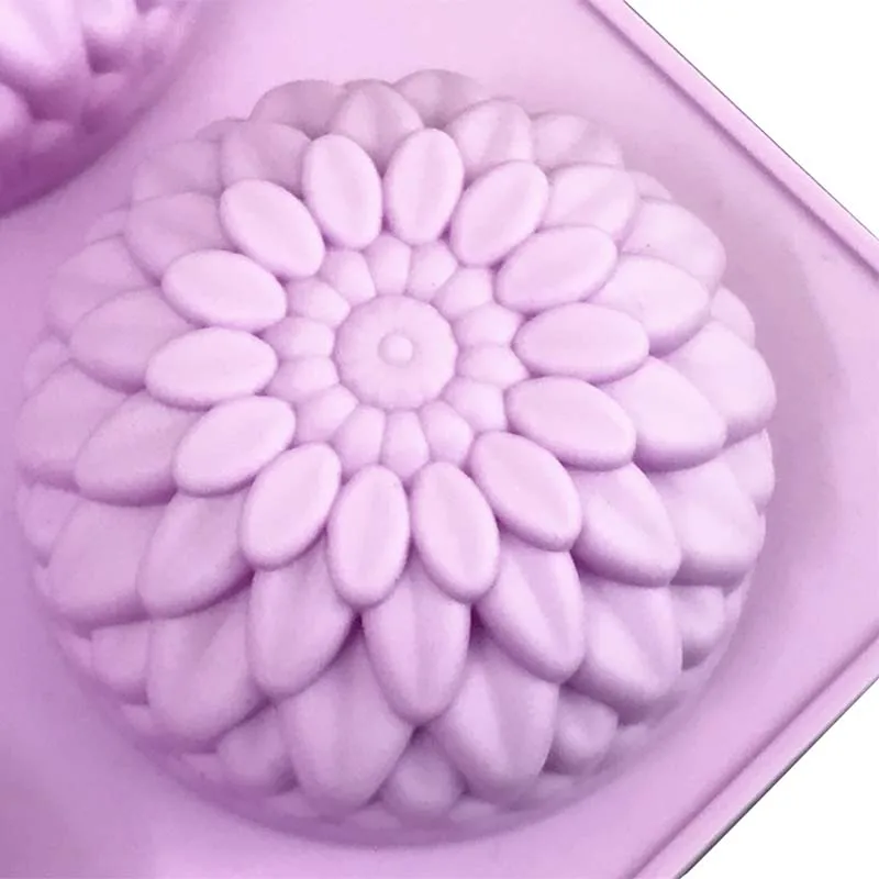 В форме цветка из силикона формы DIY свеча ручной работы формы для выпечки торта мыло ручной работы формы кухонные инструменты 6 отверстий милые аксессуары