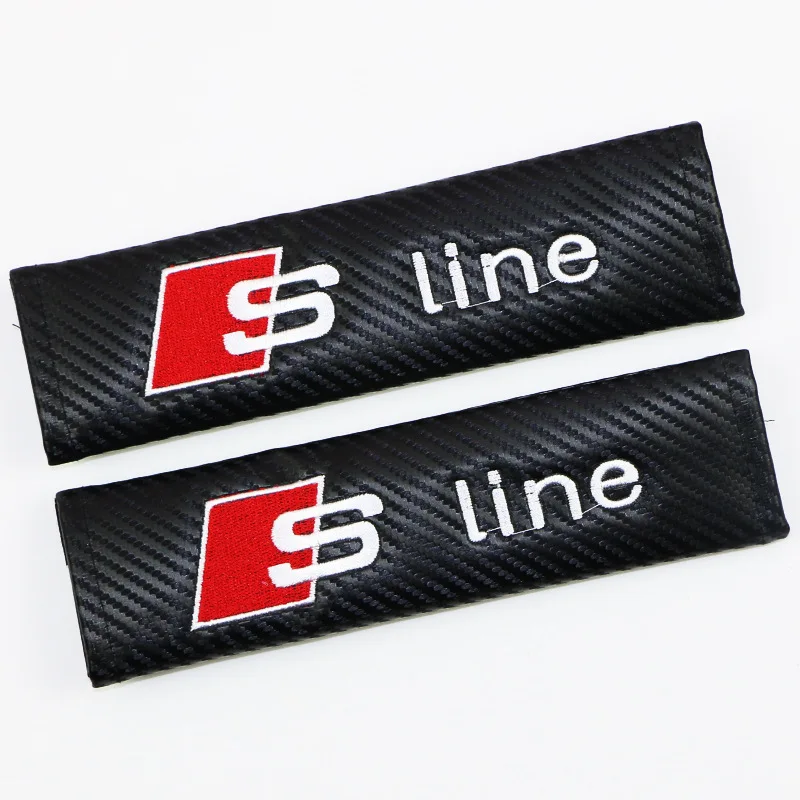 

Audi Car Modification S-Line Safety Belt Shoulder Pad Car Mounted Safety Belt Cover Protection Sleeve Black Fashion