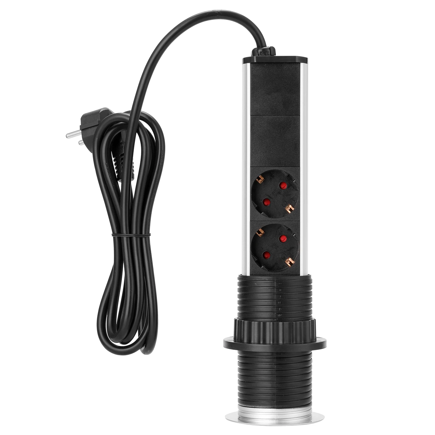 

Power Socket 2 USB Charging Port Kitchen Table Desktop Sockets Retractable Countertops Worktop EU Plug