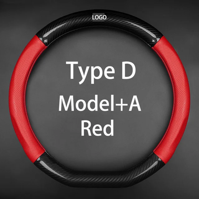 Carbon Fiber Cow Leather Car Steering Wheel Cover Accessories Fit Mercedes Benz ClassA W176 W169 B W245 C W205 W204 W203 C300 TypeD Model A Red