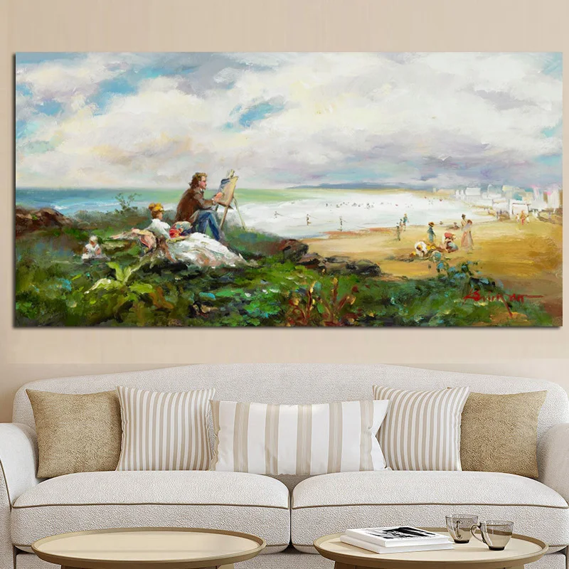 Claude Monet Impression Pastoral Landscape Oil Canvas Painting Posters and Prints Wall Art for Living Room Home Decor Cuadros