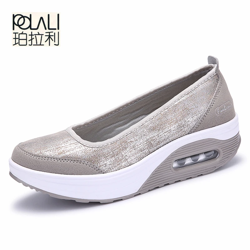 POLALI Women Flat Platform Shoes Woman Moccasin zapatos mujer platform sandals Slip On For Ladies Shoes Casual Flats Moccasins