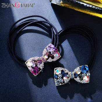 

Luxy Austria Rhinestones Headbands Ponytail Holder for Girls Scrunchies Vintage Elastic Hair Bands Rubber Rope Hair Accessories