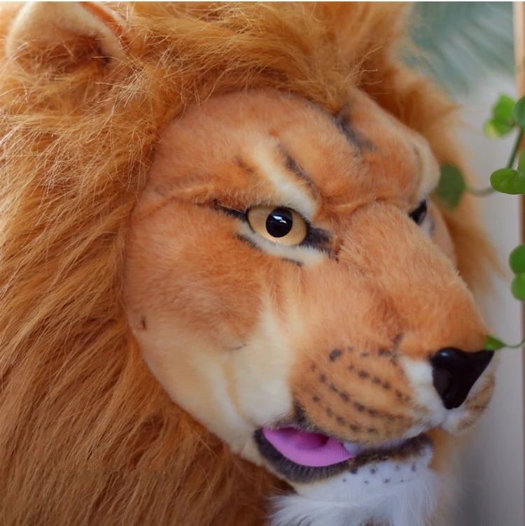 new quality simulation lion king animal plush toy giant animals lion toy for children christmas gift home decoration 110cm (11)