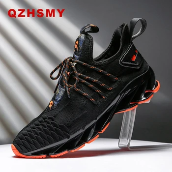 

New Men Running Shoes Spring Blade Sneakers Outdoor Breathable Comfortable Fitness Shock Absorption Trainer Sport Gym Zapatillas