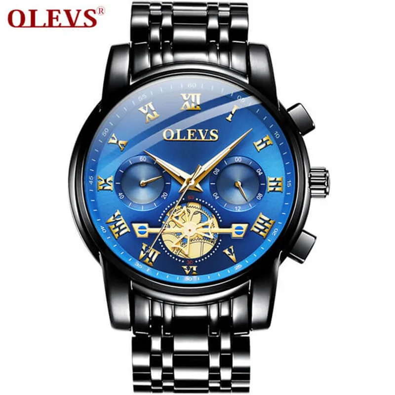 OLEVS Reloj Hombre повседневные спортивные часы для мужчин Роскошные брендовые военные бизнес Ретро Мужские часы модные наручные часы с хронографом - Цвет: 7