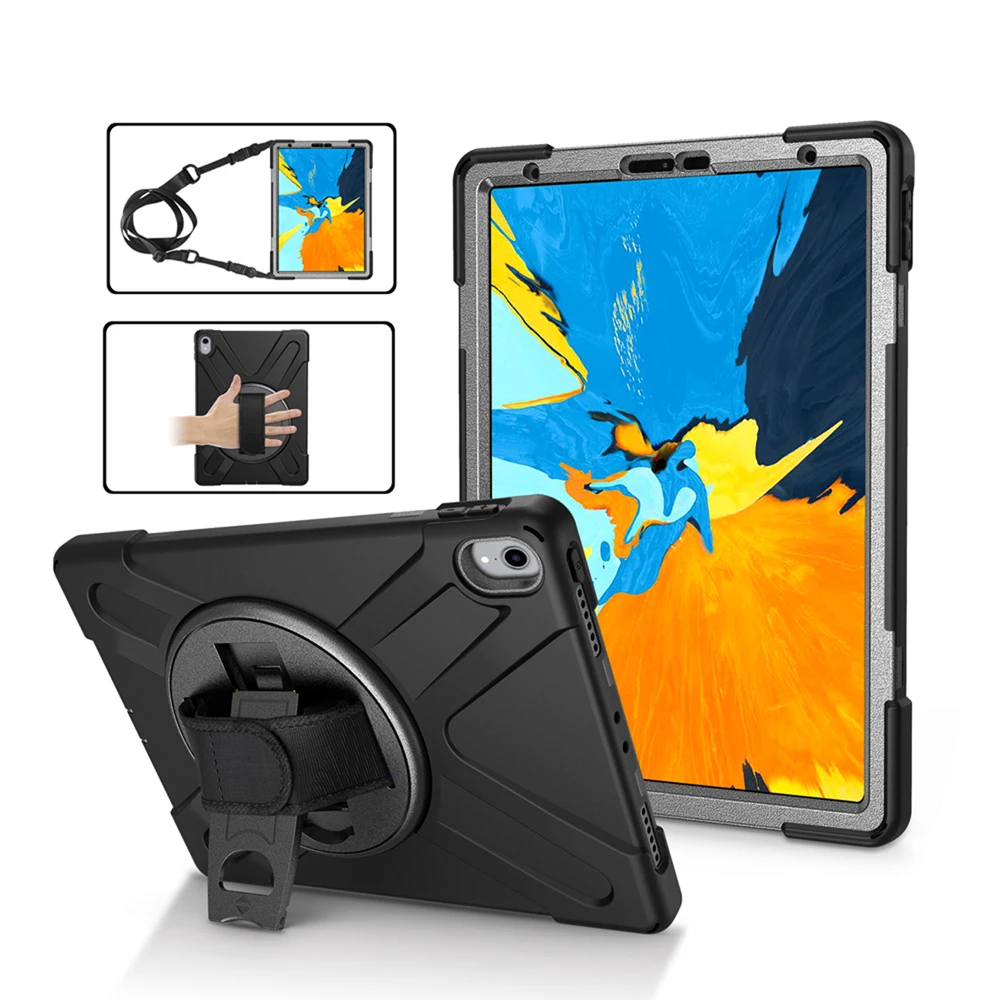 Black Чехол для планшета для iPad Pro 11 ''Детский противоударный военный сверхмощный чехол с кольцом для iPad Pro 11 A2013 A1934 A80 - Цвет: Black