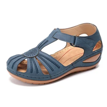 

DAHOOD Plus Size Women Summer Sandals Female Beach Wedge Shoes Ladies Round Toe Pumps Mid Heel Comfortable Platform Sandals