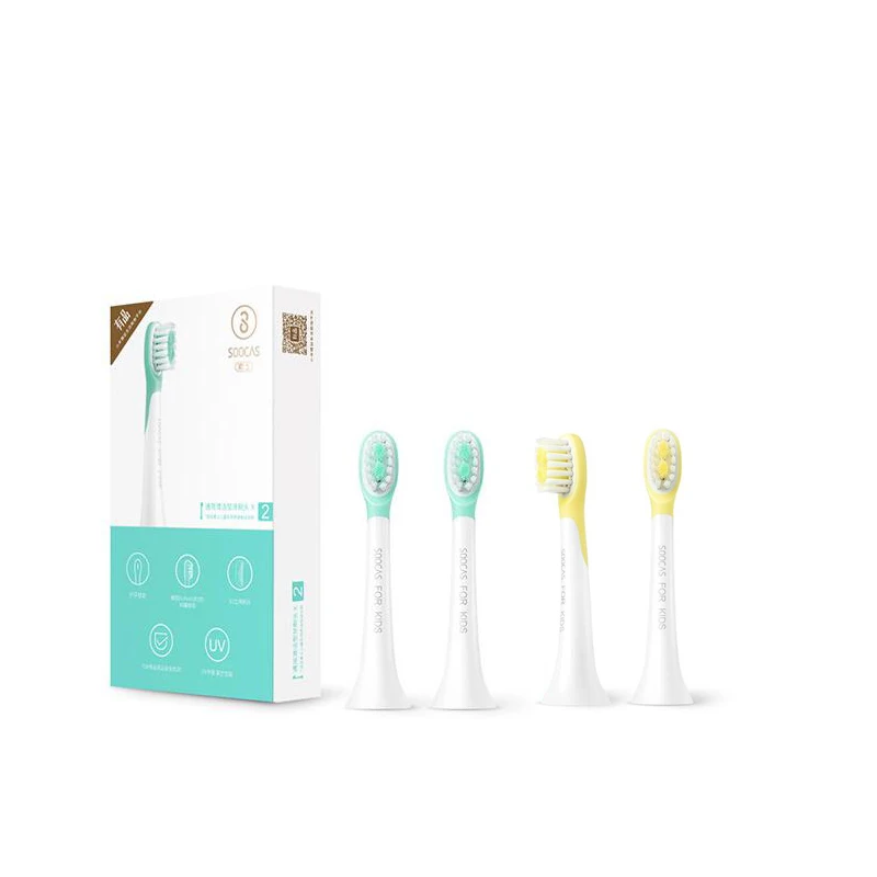 Xiaomi 4PCS SOOCAS Replacement Heads For Children Toothbrush Soft Sillicon Gel FDA Certificated Head Kids Electric Toothbrush Xiaomi 4PCS SOOCAS Replacement Heads For Children Toothbrush Soft Sillicon Gel FDA Certificated Head Kids Electric Toothbrush
