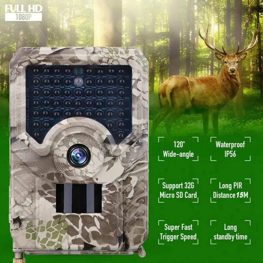 

PR200 Trail Camera 49pcs 940nm infrared LED Hunting Camera 12MP Waterproof Wildlife Video Camera Night Photo Traps Scout