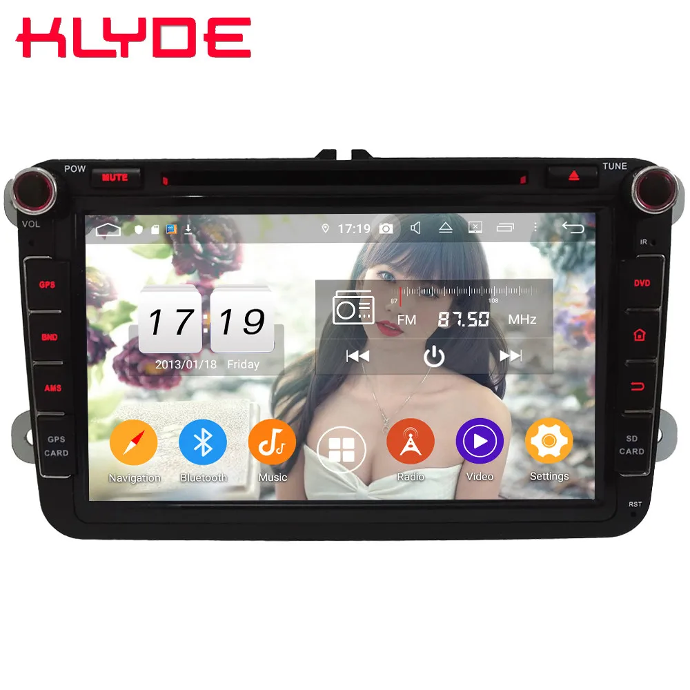 Автомобильный мультимедийный DVD плеер Klyde 4G Android 10 Восьмиядерный процессор 4 Гб + 64