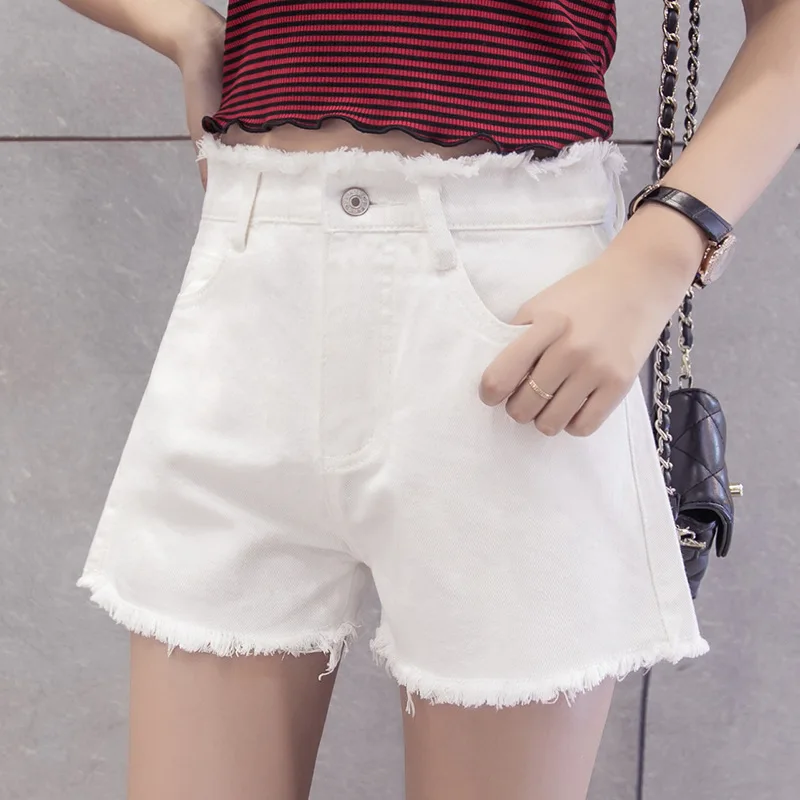 Women's Fur Lined Denim Shorts, High Waist Short Pants, Leg Opening Trousers, Sexy Bottoms, Basic Fashion, Plus Size 2024