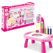 Детский набор игрушек для рисования, светодиодный проектор, художественные и ремесленные Игрушки для девочек и мальчиков, Мультяшные каракули, доска, развивающие подарки