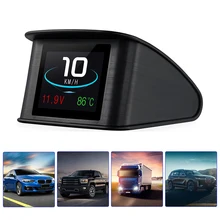 Hud-medidor de temperatura para carro obd2, auto velocímetro, display a bordo, alarme de excesso de velocidade, aviso de temperatura de consumo de combustível