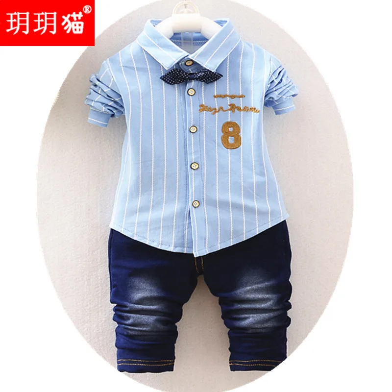 

2019 Korean-style Autumn BOY'S Suit Jeans Spring And Autumn 0-4-Year-Old BABY'S Shirt Sports Set