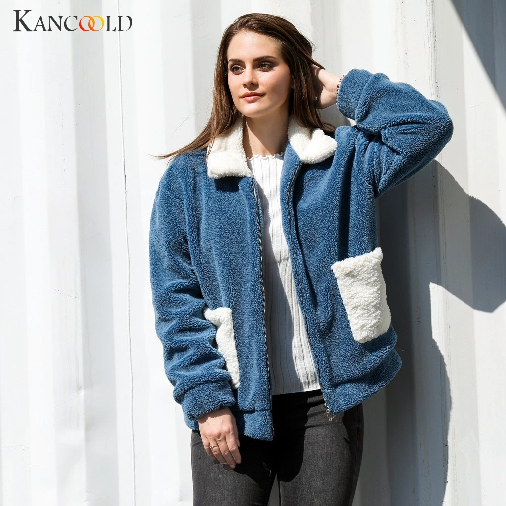 KANCOOLD пальто для женщин на каждый день сплошной карман искусственный мех верхняя одежда кардиган свободный свитер на молнии Новые женские пальто и куртки 2019JUL30