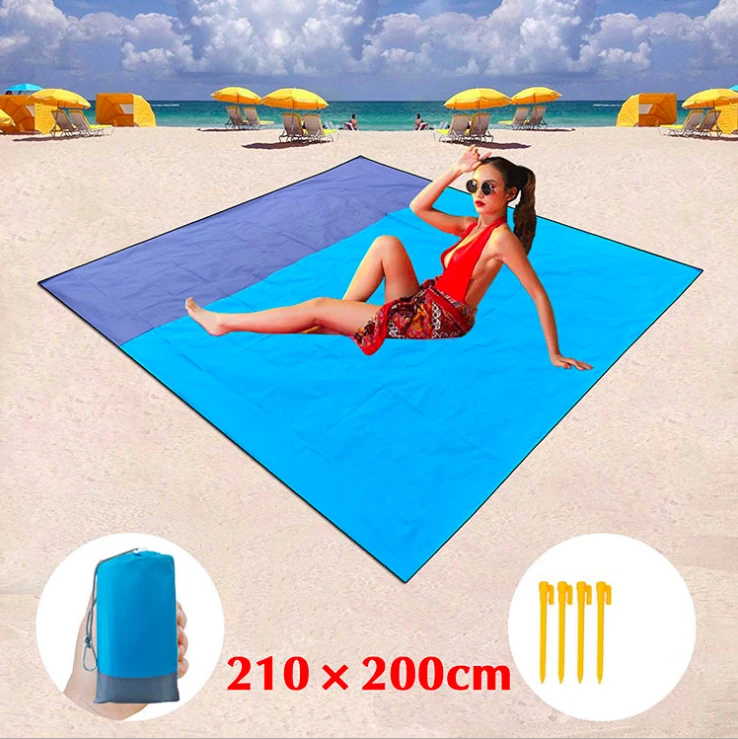 200x210cm Pocket Picnic Waterproof Beach Mat Sand Free Blanket Camping Outdoor Picknick Tent Folding Cover Bedding | Спорт и