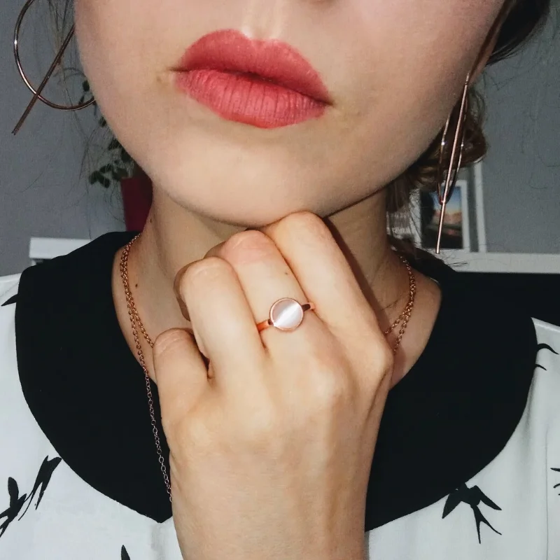 Opal Cat's Eye Stone Rings For Women Korean Style Rose Gold Color Party Wedding Jewelry R153 gold color rings gold color ring finger ring wedding rings wedding ring