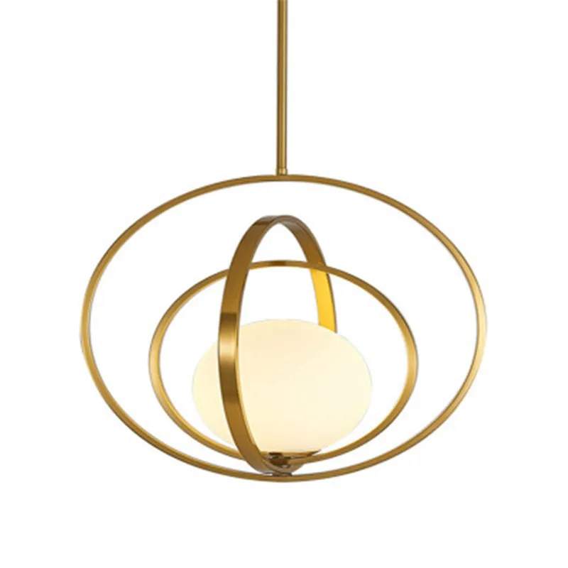

Nordic minimalist single head dining room chandelier Postmodern creative bar table lamp living room bedroom bedside glass ball