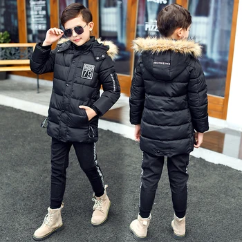 

Childen Winter Jackets New Big Boys Jacket Parka Teen Outerwear Warm Kids Baby Boy Thick Down Cotton Coat 4 8 10 12 15 Years Old