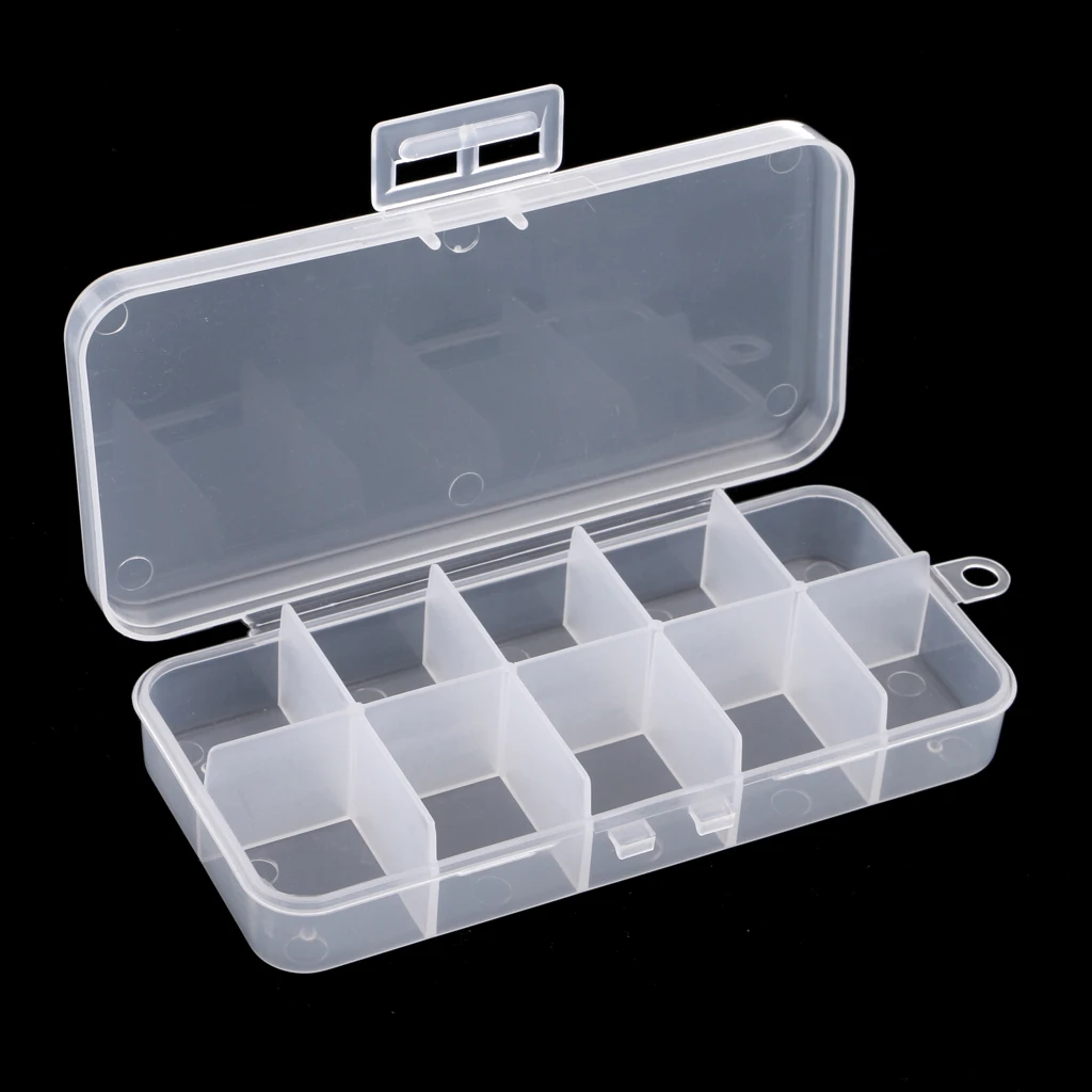 Transparent 10 Compartments Fishing Lure Bait Box Fishing Bead Snap Jig Case Transparent 10 Compartments Fishing Lure Bait Box Fishing Bead Snap Jig Case