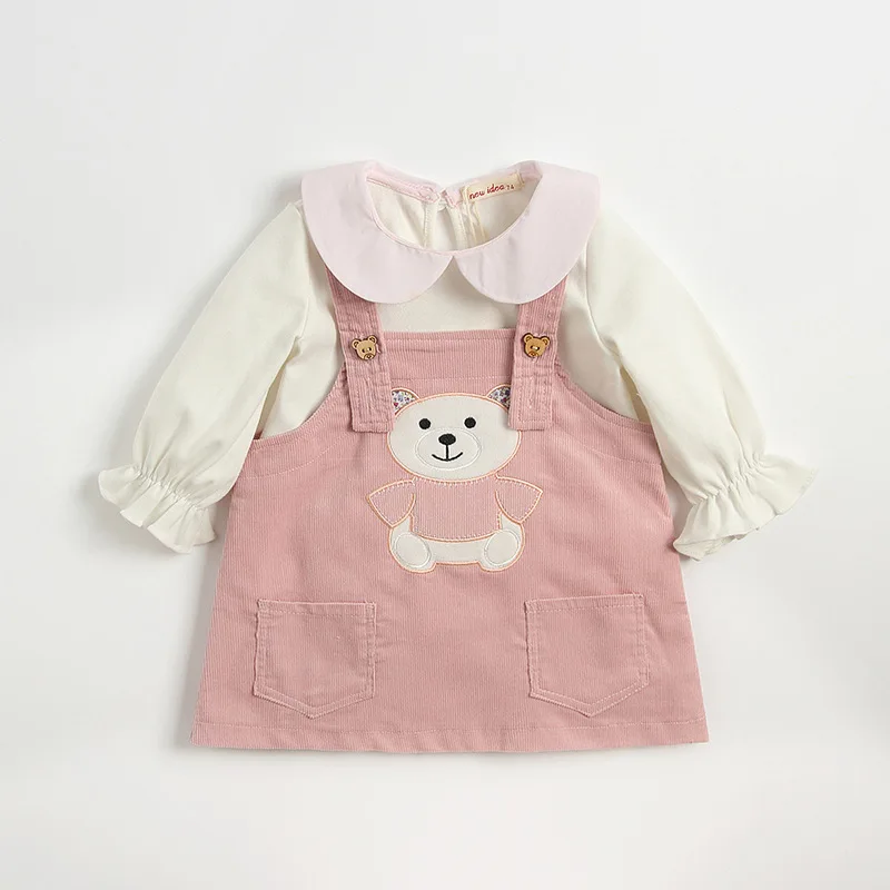 

Christmas Boutique Outfits Spring Autumn Long Cotton Baby Girls Shirt with Skirt Set Clothes Cute Girls Thanksgiving Gift