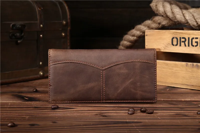 Мужская длинная сумка-кошелек - Цвет: Yellow brown