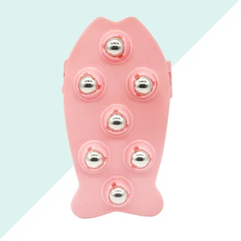 

Ball Massage Brush Seven Steel Balls Body Muscles Massager Waist Legs Arm Massage Roller (Pink)