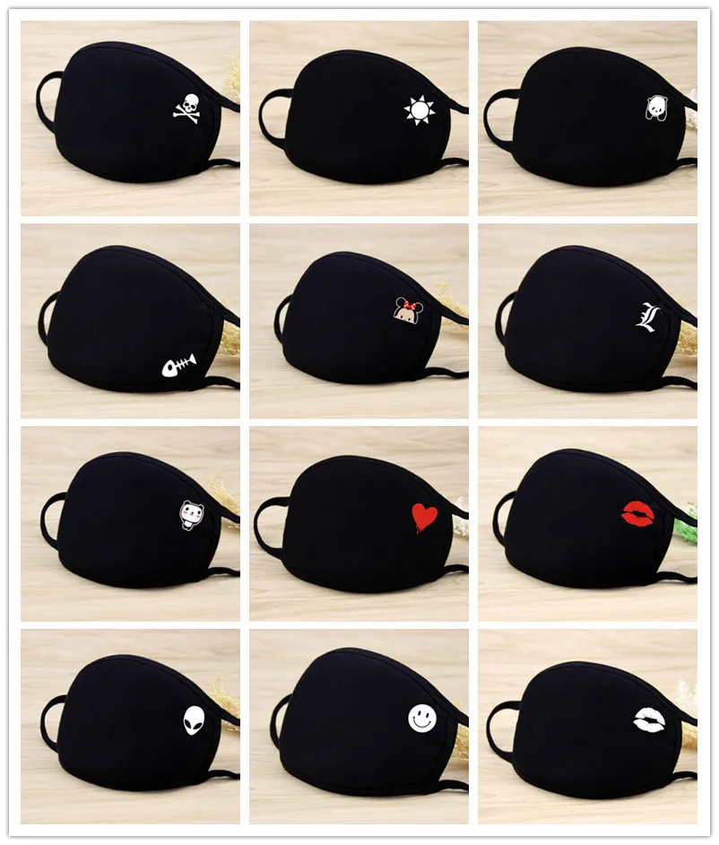 

Quality 1PC Kawaii Anti Dust Mask Emoji Pure Cotton Mouth Mask Unisex Mouth Muffle kpop Flu Face Mask Cotton Masks Keep Warm