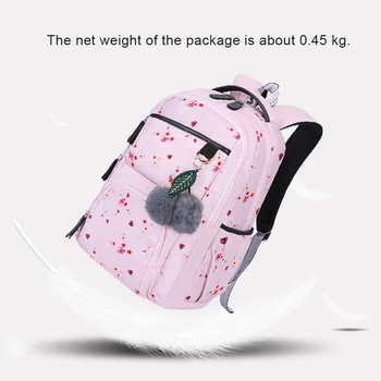 

Wear Resistant Durable Interlayer Zipper Student Women Backpack Laptop Printed Schoolbag Multipurpose Large Capacity Waterproof