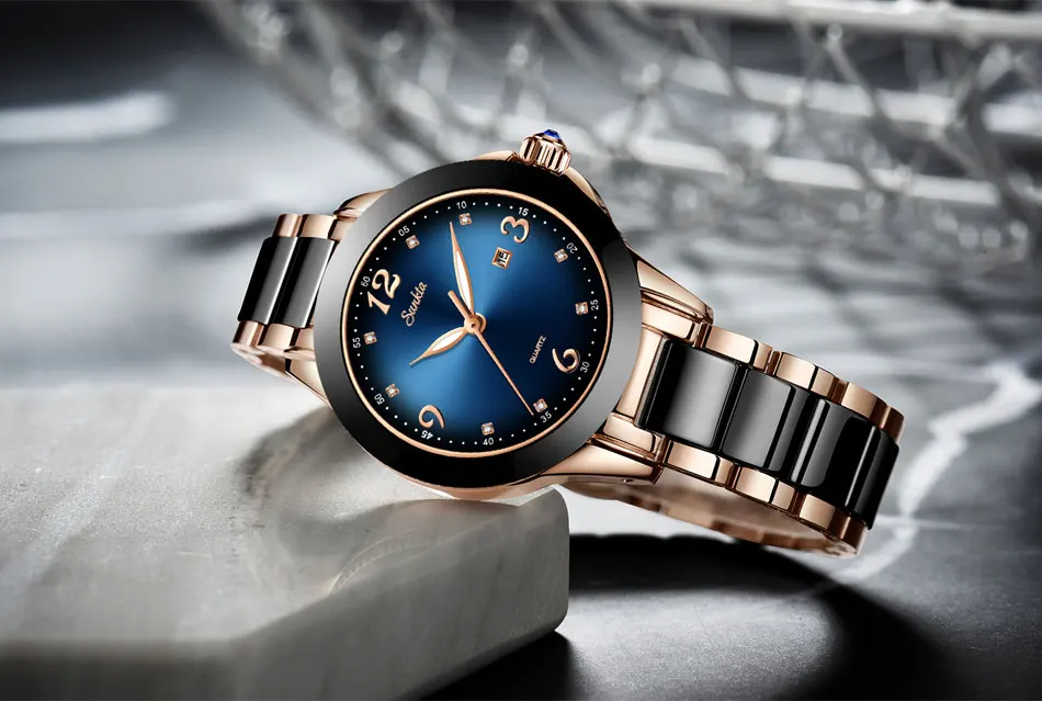 SUNKTA брендовые модные часы женские роскошные керамические и сплав браслет Аналоговые наручные часы Relogio Feminino Montre Relogio часы