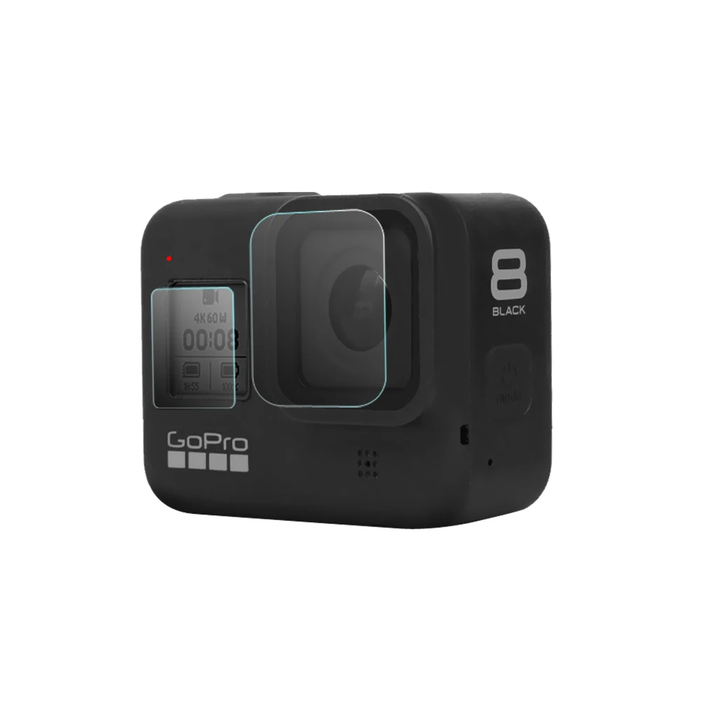 Для GoPro Hero 8 черный комплект защитной пленки из закаленного Стекло Объектив Передняя и задняя панели Экран протектор