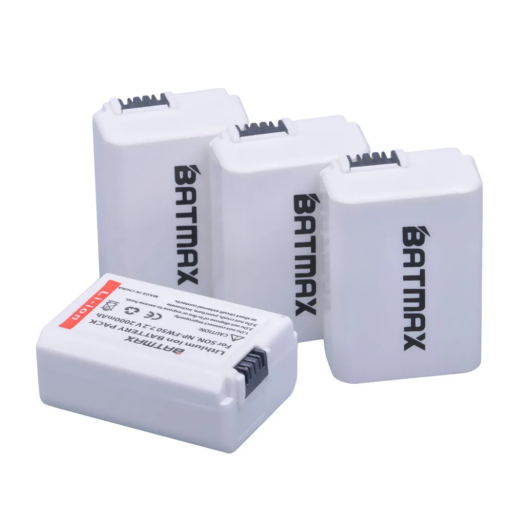 4battery 2000 мА/ч, NP-FW50 NP FW50 Батарея+ USB Dual Зарядное устройство для sony Альфа a6500 a6400 a6300 a7 7R a7R a7R II a7II NEX-3 NEX-3N NEX-5 - Цвет: 4battery