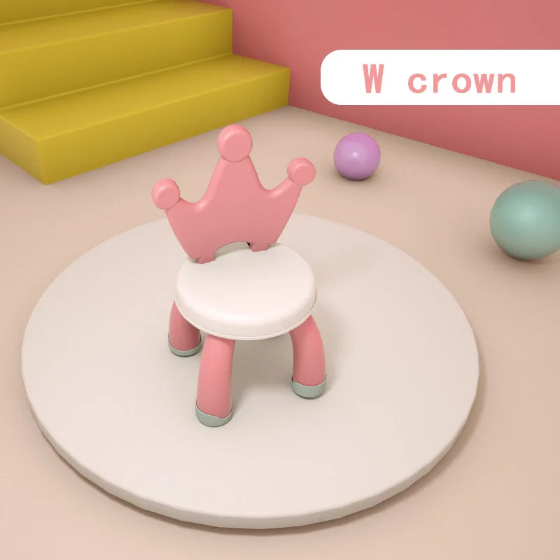 Sillon Ni&ntilde;os Children's Stools Plastic Reinforced Infant Nursery Baby Cartoon Dining Chair Seats Non-Slip Household Small Bench