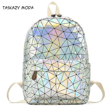 

Laser Backpack Large Travel Bags Women Men Girls Bag PU Leather Holographic Backpack School Bags For Teenage Girls Fashion Bag